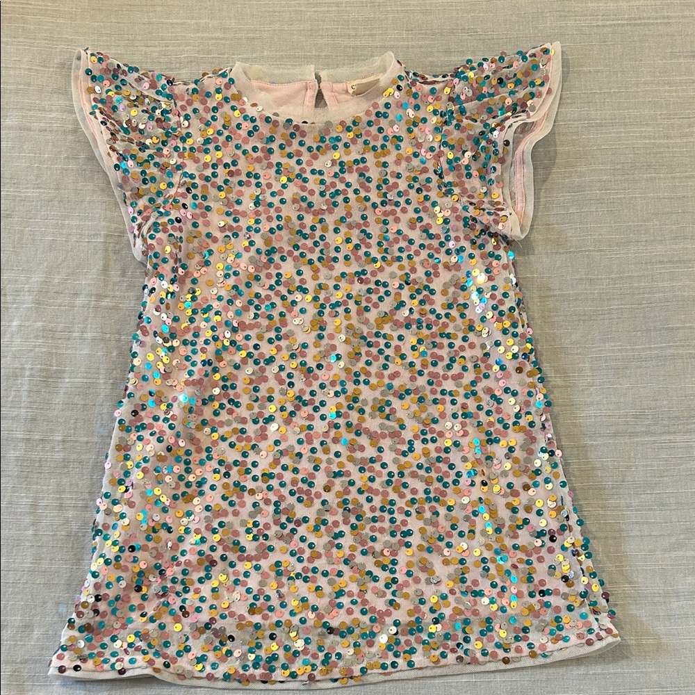 Crewcuts Sequin Mesh Top - Multicolor